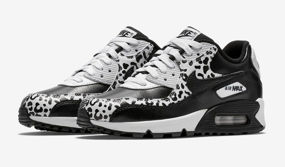 Nike Air Max 90 GS “Animal Print”   Nike Air Max 90 PRM Leather GS Black/Black-White 724871-001