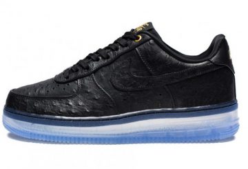 NIKE AIR FORCE 1 COMFORT LUX LOW – BLACK/CLEAR “Black Ostrich”