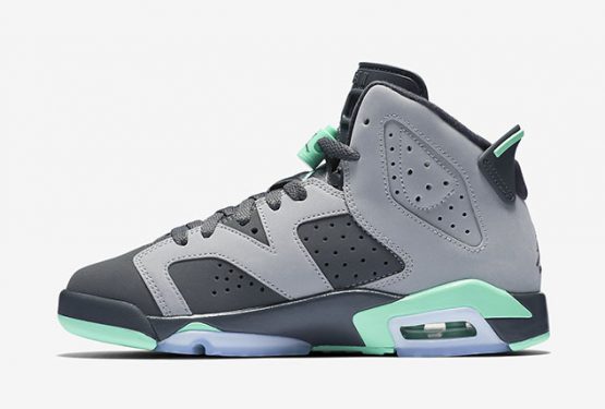 4月30日発売★レディース★NIKE Air Jordan 6 GS Cement Grey/Green Glow-Dark Grey 543390-005 【ナイキ エアジョーダン6　GS】