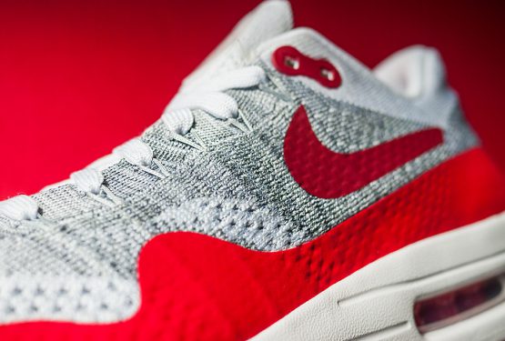 追加画像！7月28日発売★ Nike Air Max 1 Flyknit Wolf Grey/Sport Red-White 819476-106 【ナイキ エアマックス 1 フライニット】