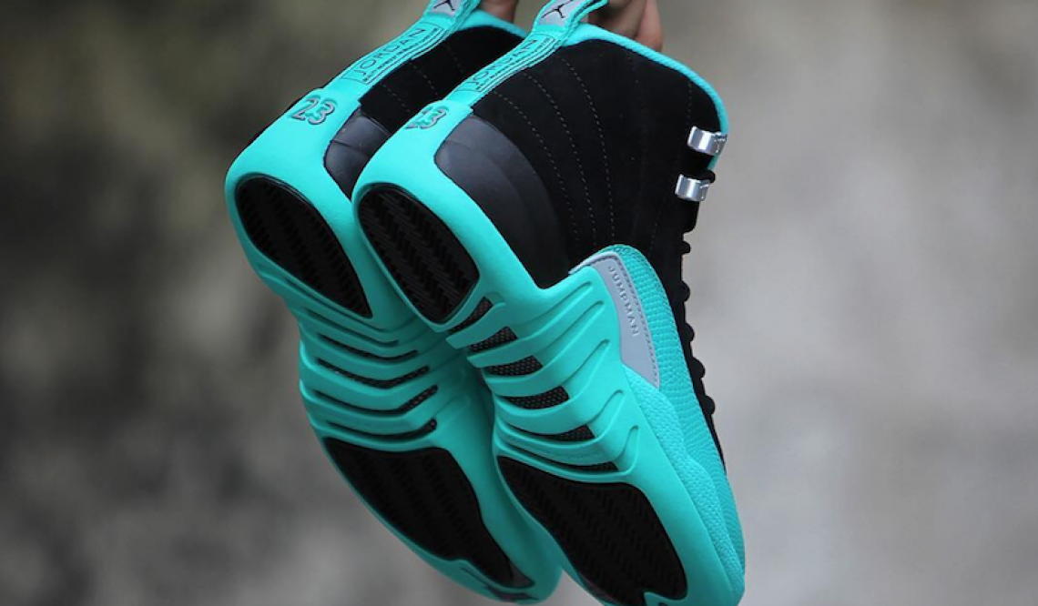 詳細画像＆MOVIE★レディース★ NIKE Air Jordan 12 GS Black/Metallic Silver-Hyper Jade 510815-017 【ナイキ エアジョーダン12】