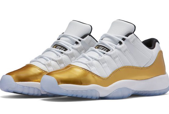 着用画像追記★8月27日発売★NIKE Air Jordan 11 Low “Closing Ceremony” White/Metallic Gold Coin-Black 528896-103