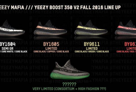 ADIDAS YEEZY BOOST 350 V2 FALL 2016 LINEUP 【アディダス イージー ブースト 350 V2】