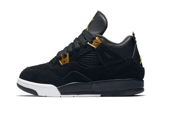 2月4日発売★ファミリーサイズ展開★NIKE Air Jordan 4 “Royalty” Black/Metallic Gold-White 308497-032 【ナイキ エアジョーダン４】