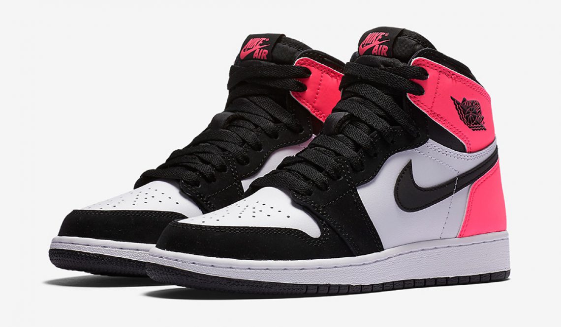 ２月１１日発売★公式画像★NIKE Air Jordan 1 OG GS “Valentine’s Day” Black/Black-Hyper Pink-White 881426-009　【ナイキ エアジョーダン１ GS バレンタインデー】