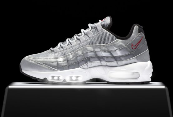 4月15日発売★検索リンク★メンズ＆レディース★NIKE AIR MAX 95 PRM QS “Silver” 　Metallic Silver/Varsity Red-White-Black　918359-001　814914-002 （ナイキ エアマックス 95）