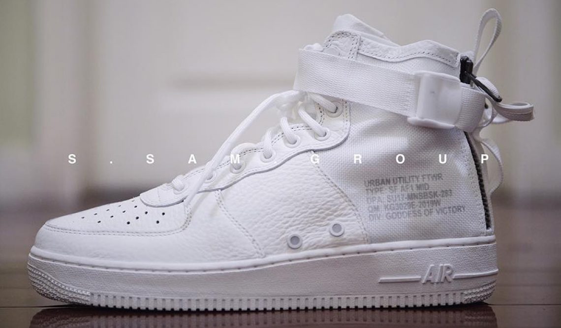 詳細画像★６月発売予定★Nike SF-AF1 Mid Triple White 　( ナイキ スペシャルフィールド エアフォース１)