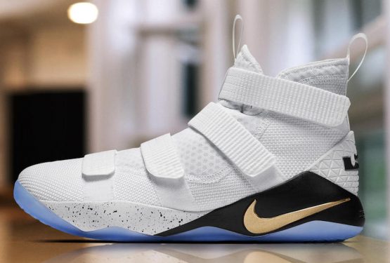 検索リンク追記★6月24日発売★Nike LeBron Soldier 11 “Court General”  White/Metallic Gold-Black 897644-101　（）