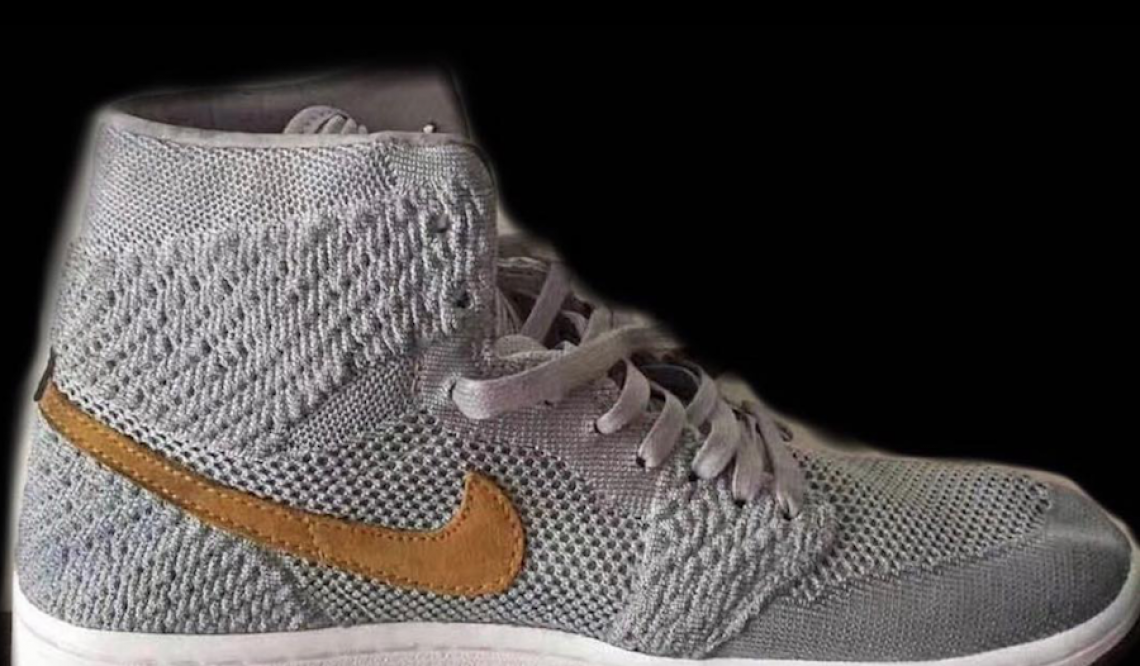 リーク★１１月発売予定★ NIKE Air Jordan 1 Retro High Flyknit Wolf Grey/Gum Yellow-White-Golden Harvest 919704-025 (ナイキ エアジョーダン 1 フライニット)