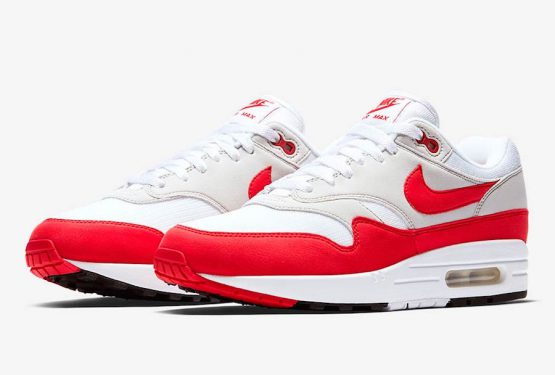 動画★ 9月21日発売★ NIKE AIR MAX 1 ANNIVERSARY WHITE/UNIVERSITY RED-NEUTRAL GREY-BLACK 908375-103 (ナイキ エアマックス１ アニバーサリー)