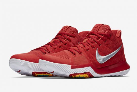 ９月３０日発売★Nike Kyrie 3  University Red/University Red-Wolf Grey  852395-601 (ナイキ カイリ―３)