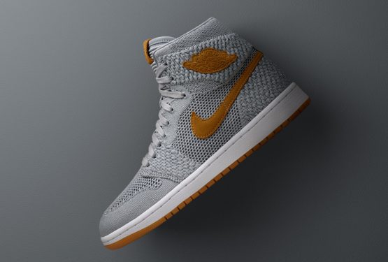 11月1日発売★ NIKE Air Jordan 1 Retro High Flyknit Wolf Grey/Golden Harvest-Gum Yellow  919704-025 (ナイキ エアジョーダン 1 フライニット )