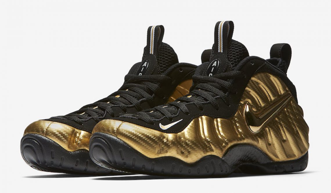 動画&検索リンク★10月19日発売★ NIKE AIR FOAMPOSITE PRO METALLIC GOLD/BLACK-BLACK-WHITE 　624041-701　（ ナイキ エア フォームポジット プロ ）